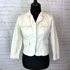 Lucky Brand Blazer Jacket Beige Button Front S